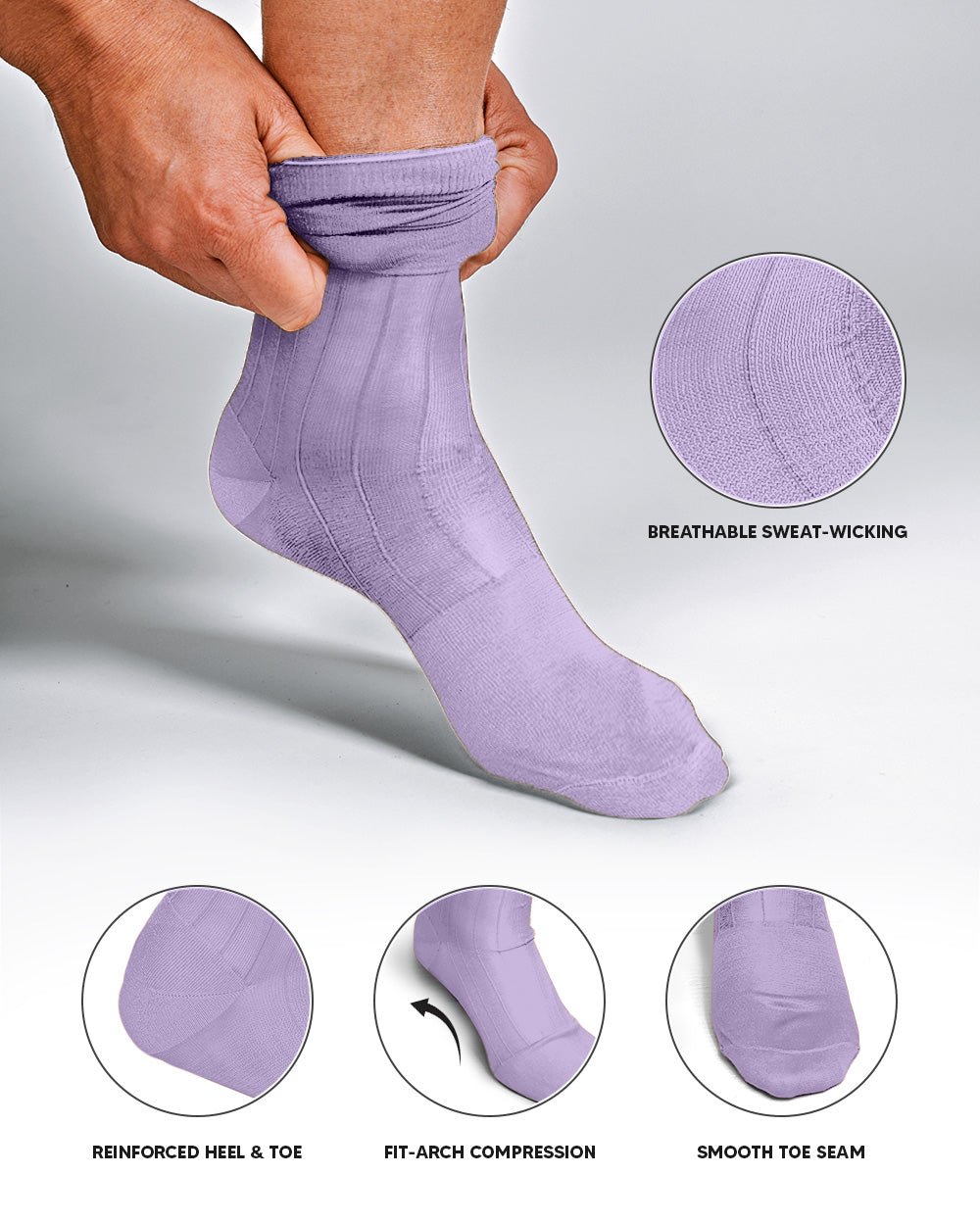 Vittorio Farina Men's Ribbed Shear Nylon Over The Calf Dress Socks - Ivory - Socks - Vittorio Farina
