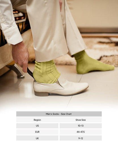 Vittorio Farina Men's Ribbed Shear Nylon Over The Calf Dress Socks - Maize - Socks - Vittorio Farina