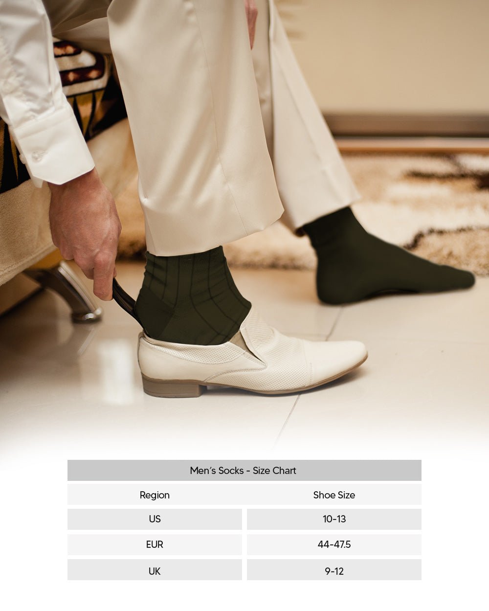 Vittorio Farina Men's Ribbed Shear Nylon Over The Calf Dress Socks - Olive Green - Socks - Vittorio Farina