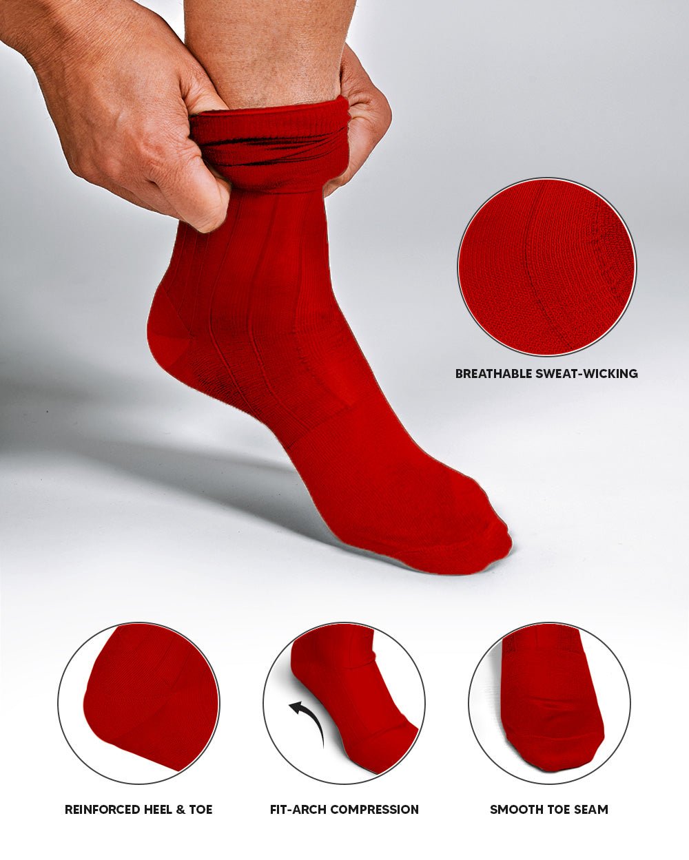 Vittorio Farina Men's Ribbed Shear Nylon Over The Calf Dress Socks - Red - Socks - Vittorio Farina