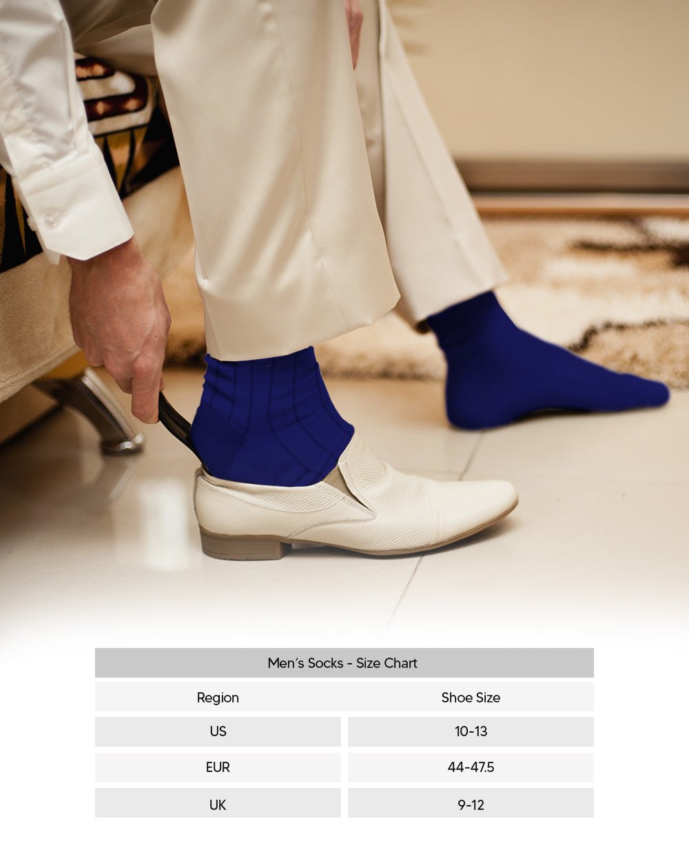 Vittorio Farina Men's Ribbed Shear Nylon Over The Calf Dress Socks - Royal Blue - Socks - Vittorio Farina