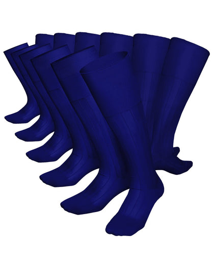 Vittorio Farina Men's Ribbed Shear Nylon Over The Calf Dress Socks - Royal Blue - Socks - Vittorio Farina