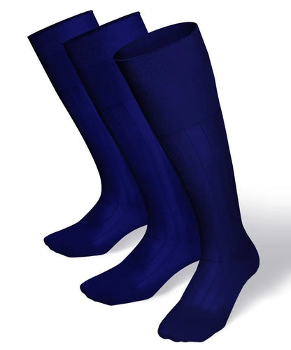 Vittorio Farina Men's Ribbed Shear Nylon Over The Calf Dress Socks - Royal Blue - Socks - Vittorio Farina