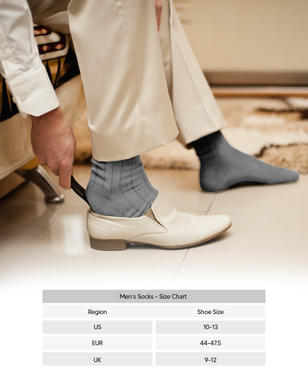 Vittorio Farina Men's Ribbed Shear Nylon Over The Calf Dress Socks - Silver - Socks - Vittorio Farina