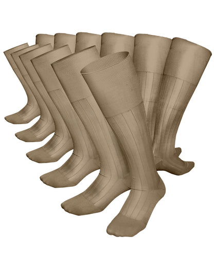 Vittorio Farina Men's Ribbed Shear Nylon Over The Calf Dress Socks - Sky Blue - Socks - Vittorio Farina