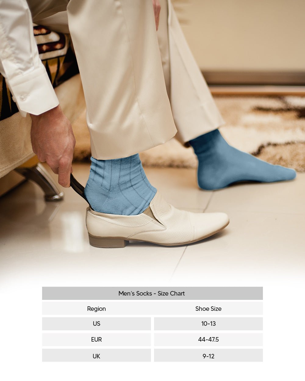 Vittorio Farina Men's Ribbed Shear Nylon Over The Calf Dress Socks - Sky Blue - Socks - Vittorio Farina