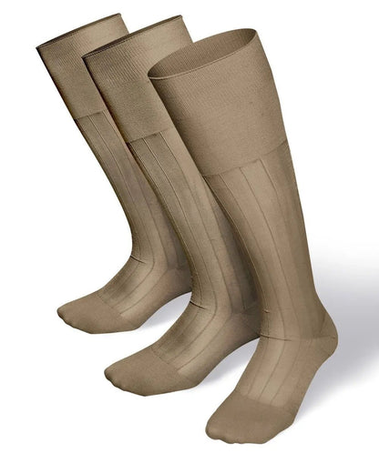 Vittorio Farina Men's Ribbed Shear Nylon Over The Calf Dress Socks - Sky Blue - Socks - Vittorio Farina