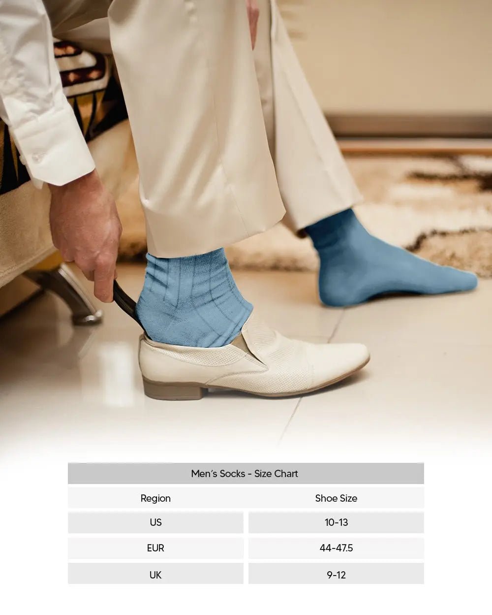 Vittorio Farina Men's Ribbed Shear Nylon Over The Calf Dress Socks - Sky Blue - Socks - Vittorio Farina