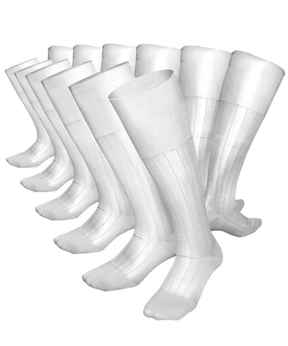 Vittorio Farina Men's Ribbed Shear Nylon Over The Calf Dress Socks - White - Socks - Vittorio Farina
