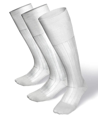 Vittorio Farina Men's Ribbed Shear Nylon Over The Calf Dress Socks - White - Socks - Vittorio Farina