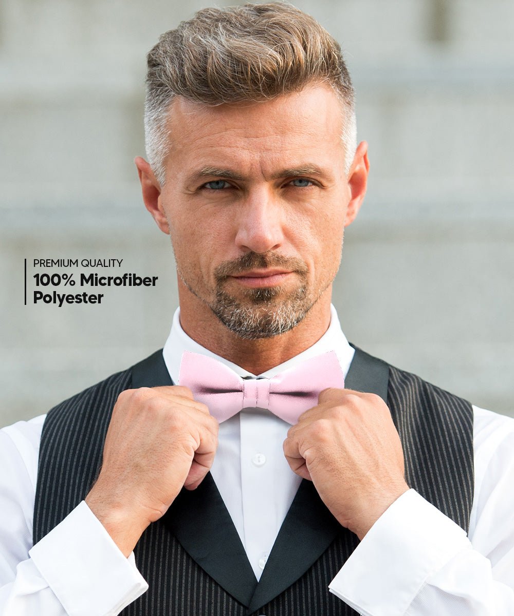 Vittorio Farina Men's Satin Bow Tie in Gift Box (Multipack) - Sky Blue/Pink/Lavender/Maize/Mint Green - Bow Tie & Pocket Square - Vittorio Farina