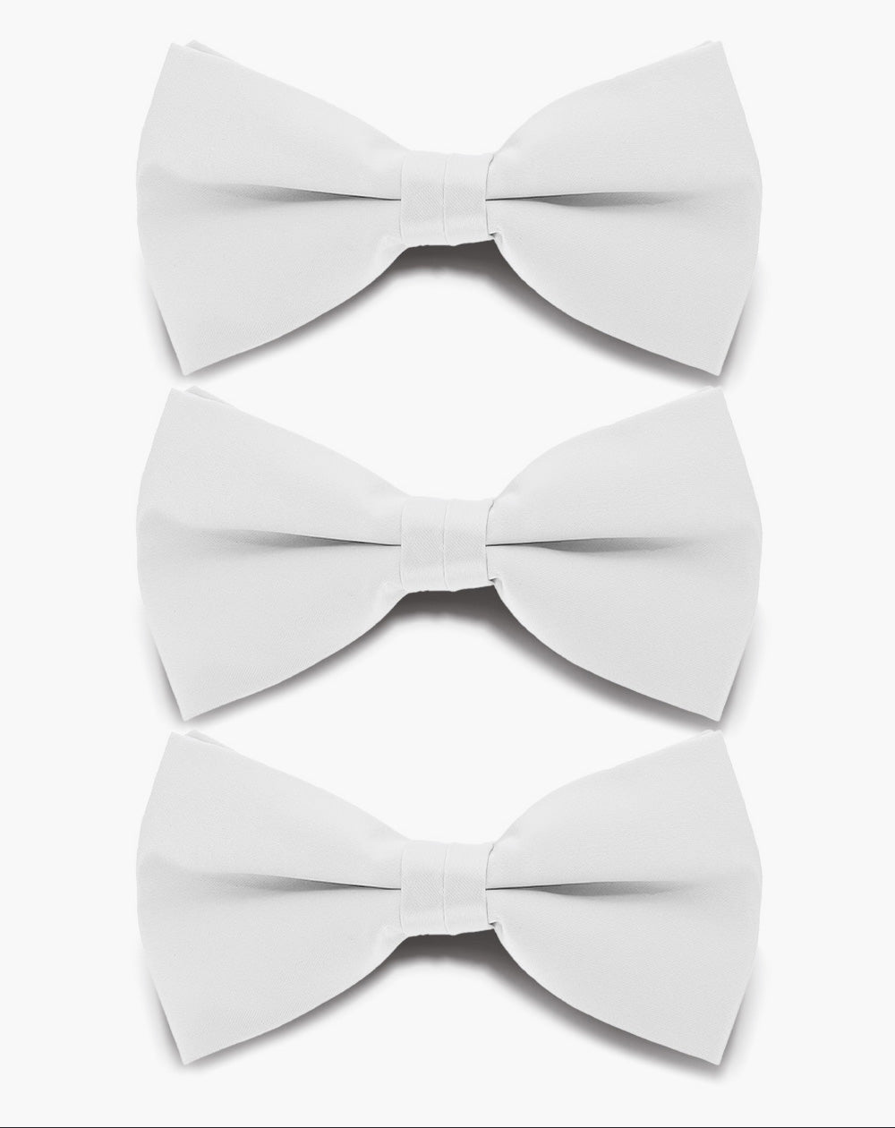 Vittorio Farina Men's Satin Bow Tie in Gift Box (Multipack) - White - Bow Tie & Pocket Square - Vittorio Farina