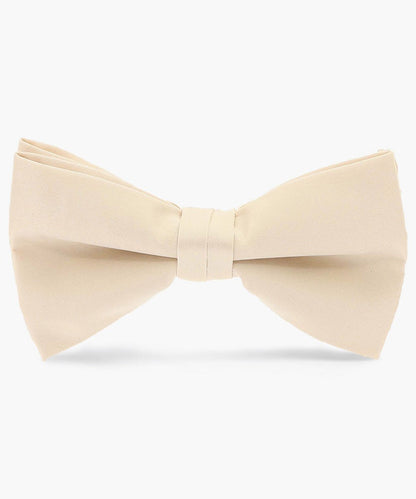 Vittorio Farina Men's Satin Bow Tie in Gift Box - Beige - Bow Tie - Vittorio Farina
