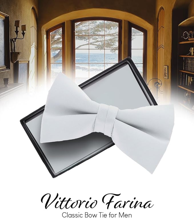 Vittorio Farina Men's Satin Bow Tie in Gift Box - Burnt Orange - Bow Tie - Vittorio Farina