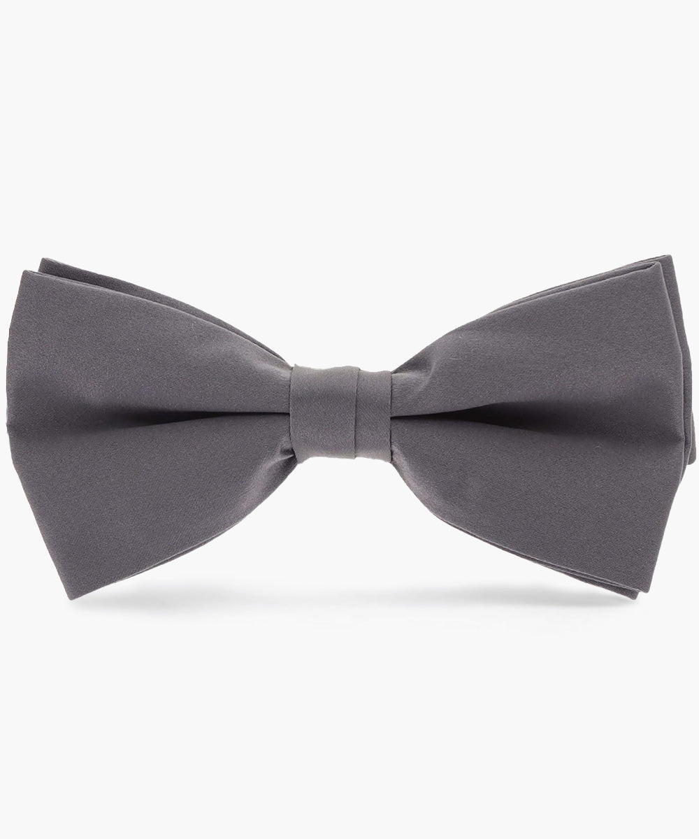 Vittorio Farina Men's Satin Bow Tie in Gift Box - Charcoal - Bow Tie - Vittorio Farina