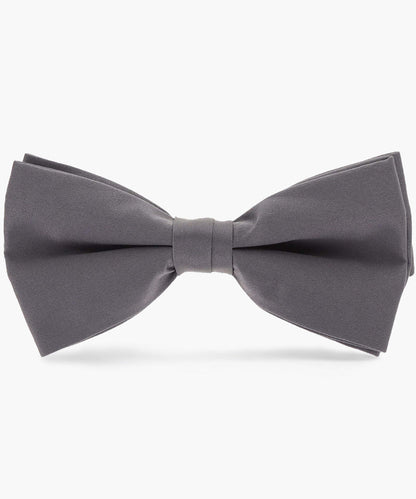 Vittorio Farina Men's Satin Bow Tie in Gift Box - Charcoal - Bow Tie - Vittorio Farina