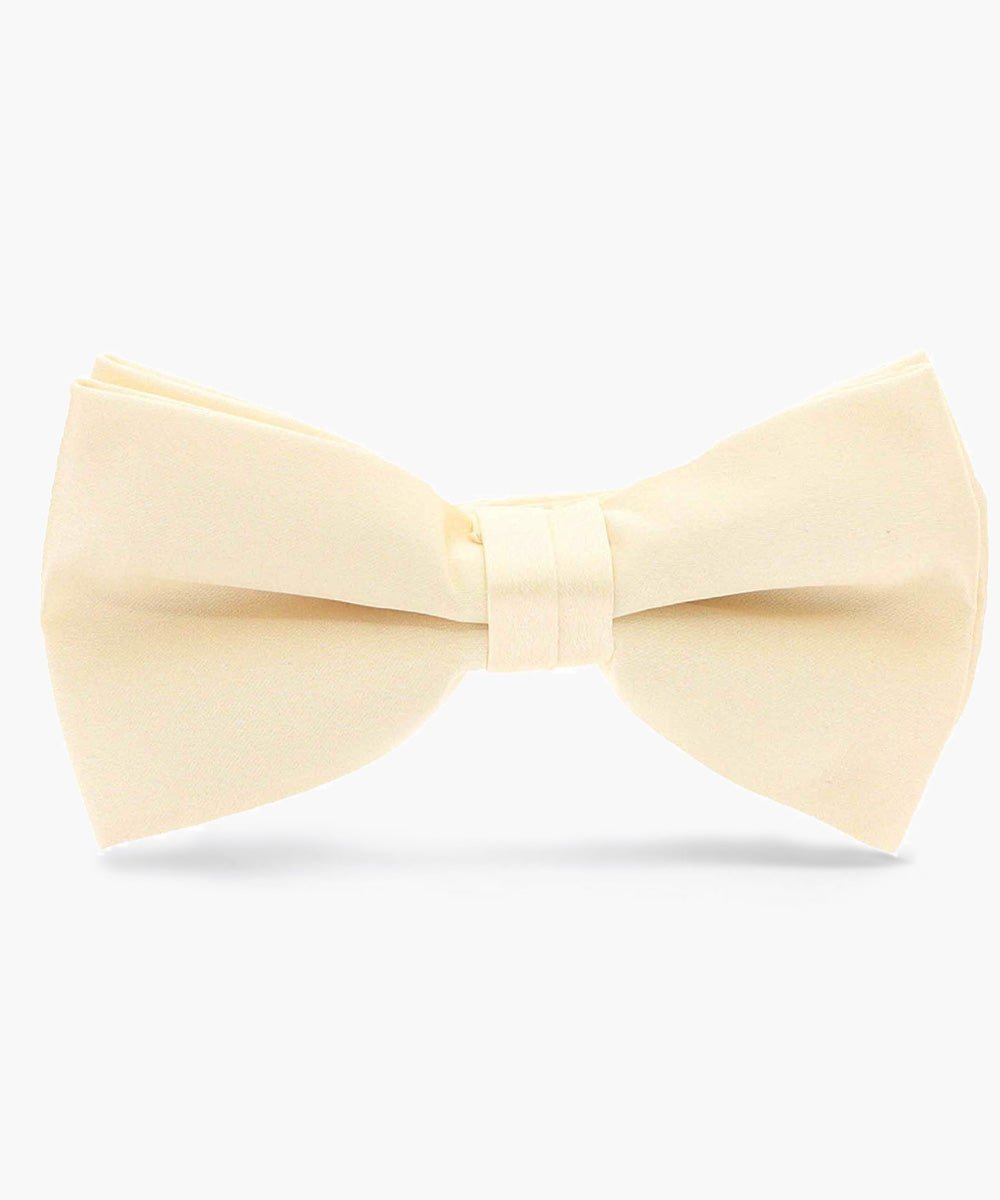 Vittorio Farina Men's Satin Bow Tie in Gift Box - Ivory - Bow Tie - Vittorio Farina