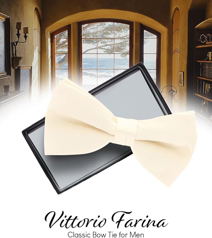 Vittorio Farina Men's Satin Bow Tie in Gift Box - Lavender - Bow Tie - Vittorio Farina