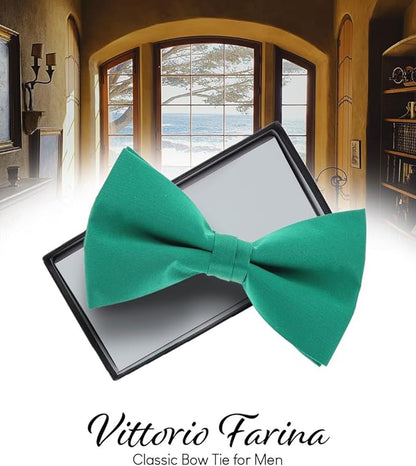 Vittorio Farina Men's Satin Bow Tie in Gift Box - Lemon - Bow Tie - Vittorio Farina