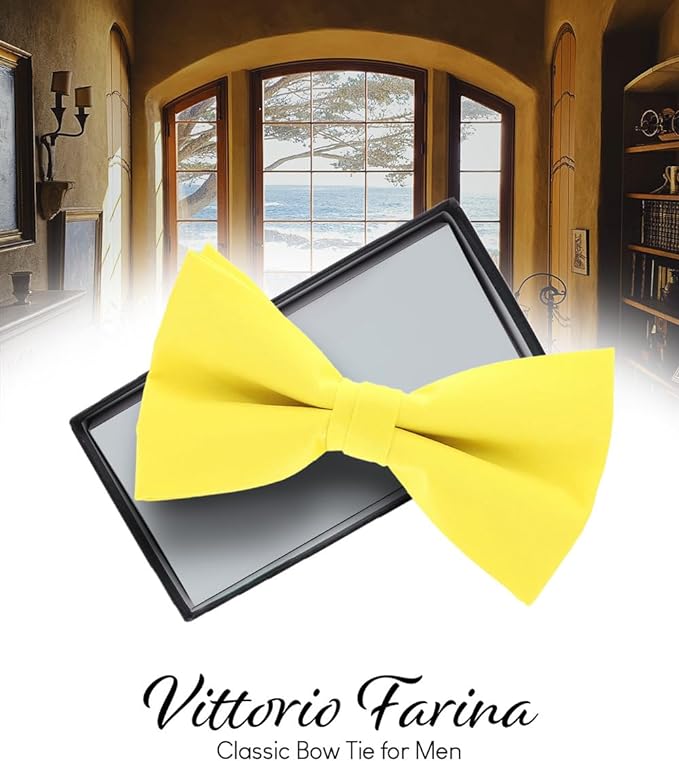 Vittorio Farina Men's Satin Bow Tie in Gift Box - Mint Green - Bow Tie - Vittorio Farina