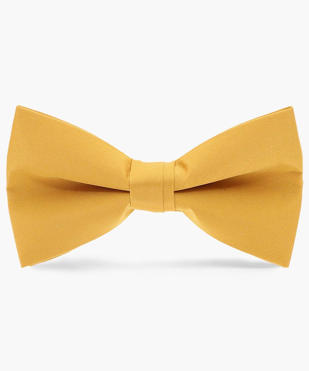 Vittorio Farina Men's Satin Bow Tie in Gift Box - Mustard Yellow - Bow Tie - Vittorio Farina