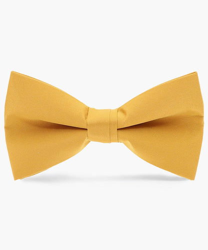 Vittorio Farina Men's Satin Bow Tie in Gift Box - Mustard Yellow - Bow Tie - Vittorio Farina