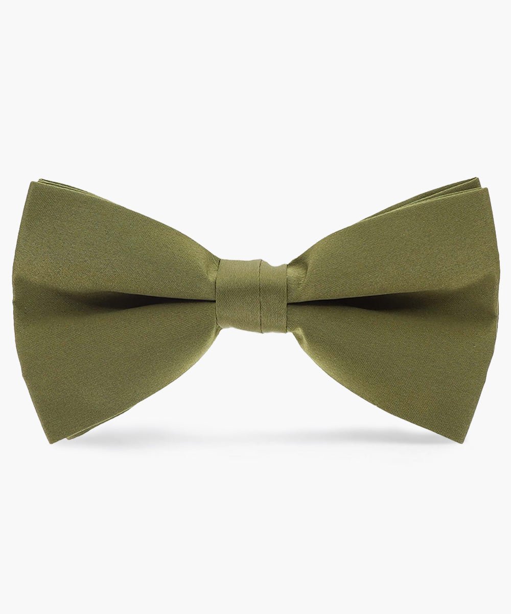 Vittorio Farina Men's Satin Bow Tie in Gift Box - Olive Green - Bow Tie - Vittorio Farina