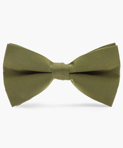 Vittorio Farina Men's Satin Bow Tie in Gift Box - Olive Green - Bow Tie - Vittorio Farina