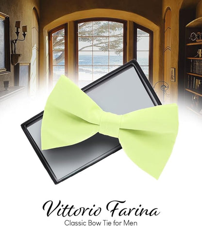 Vittorio Farina Men's Satin Bow Tie in Gift Box - Orange - Bow Tie - Vittorio Farina