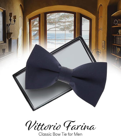 Vittorio Farina Men's Satin Bow Tie in Gift Box - Pink - Bow Tie - Vittorio Farina