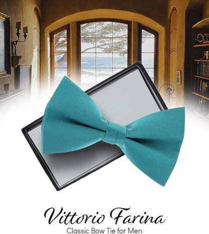 Vittorio Farina Men's Satin Bow Tie in Gift Box - Coral - Bow Tie - Vittorio Farina