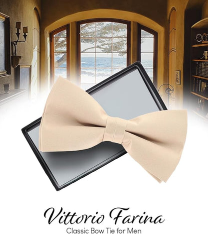 Vittorio Farina Men's Satin Bow Tie in Gift Box - Aqua - Bow Tie - Vittorio Farina