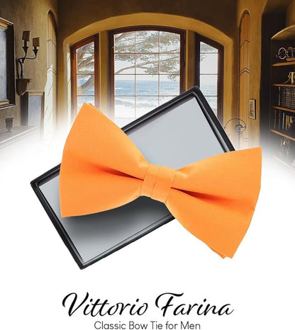 Vittorio Farina Men's Satin Bow Tie in Gift Box - Royal Blue - Bow Tie - Vittorio Farina