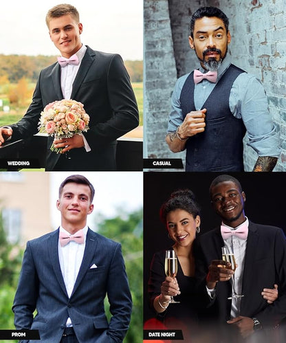 Vittorio Farina Men's Satin Bow Tie in Gift Box - Sky Blue - Bow Tie - Vittorio Farina