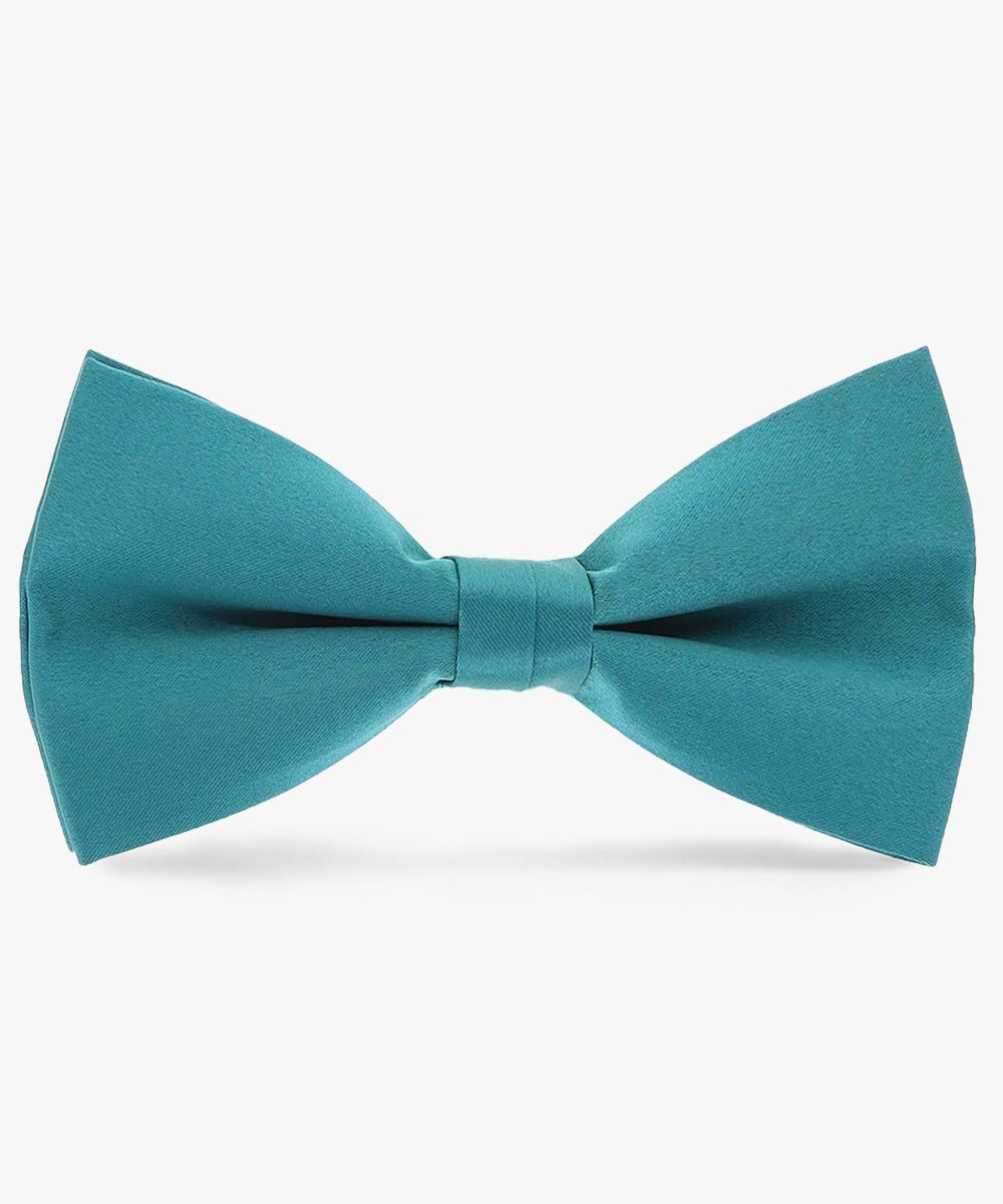 Vittorio Farina Men's Satin Bow Tie in Gift Box - Teal Blue - Bow Tie - Vittorio Farina