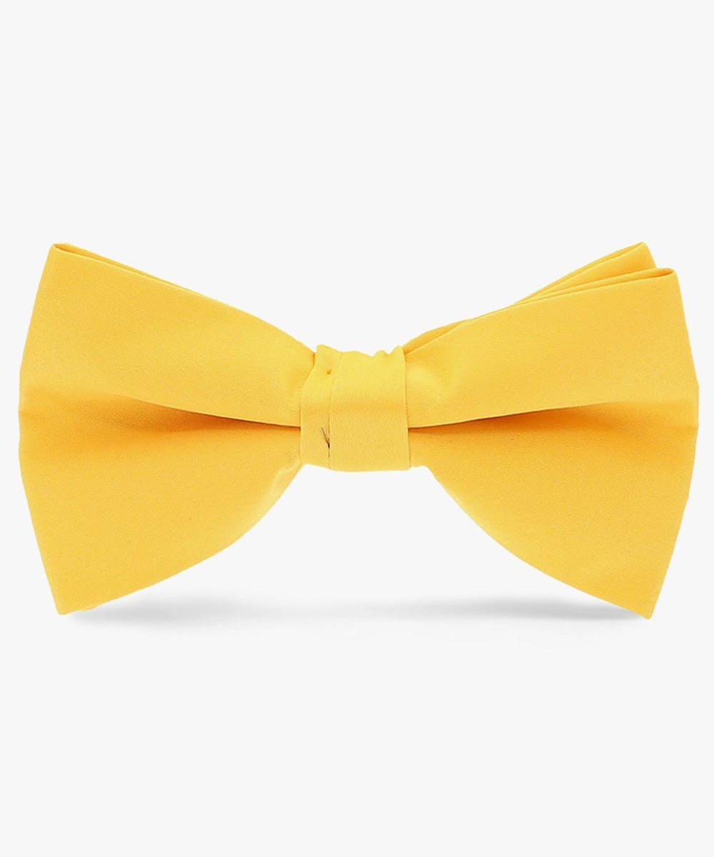 Vittorio Farina Men's Satin Bow Tie in Gift Box - Yellow - Bow Tie - Vittorio Farina