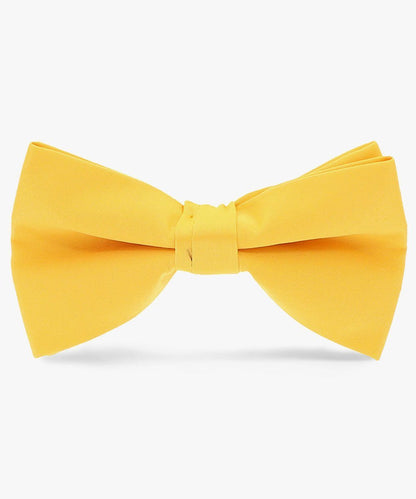 Vittorio Farina Men's Satin Bow Tie in Gift Box - Yellow - Bow Tie - Vittorio Farina