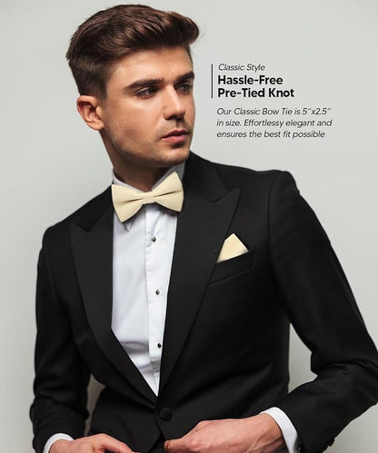 Vittorio Farina Men's Satin Bow Tie & Pocket Square in Gift Box - Aqua - Bow Tie & Pocket Square - Vittorio Farina