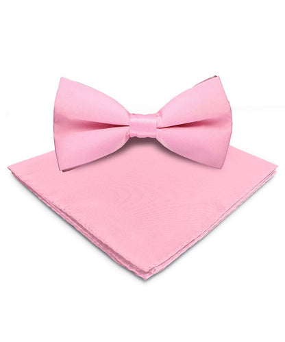 Vittorio Farina Men's Satin Bow Tie & Pocket Square in Gift Box - Bubblegum Pink - Bow Tie & Pocket Square - Vittorio Farina