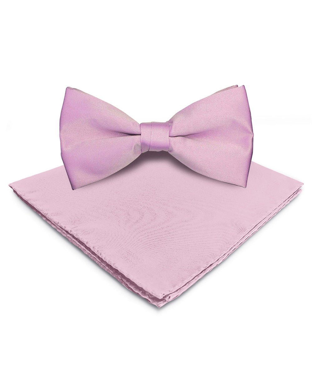 Vittorio Farina Men's Satin Bow Tie & Pocket Square in Gift Box - Lavender - Bow Tie & Pocket Square - Vittorio Farina