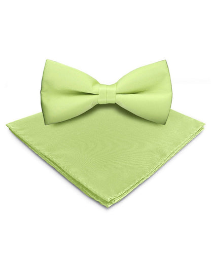 Vittorio Farina Men's Satin Bow Tie & Pocket Square in Gift Box - Mint Green - Bow Tie & Pocket Square - Vittorio Farina