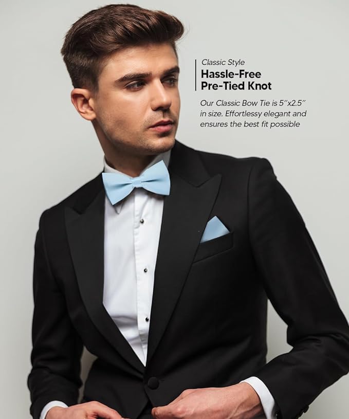 Vittorio Farina Men's Satin Bow Tie & Pocket Square in Gift Box - Red - Bow Tie & Pocket Square - Vittorio Farina