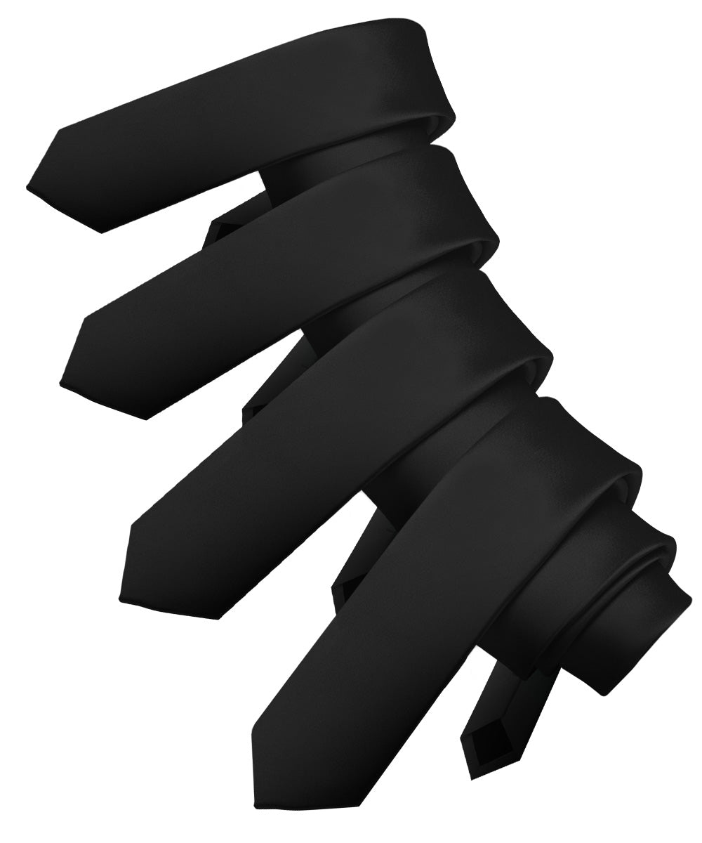Vittorio Farina Men's Satin Skinny Necktie (Multipack) - Black - Necktie - Vittorio Farina