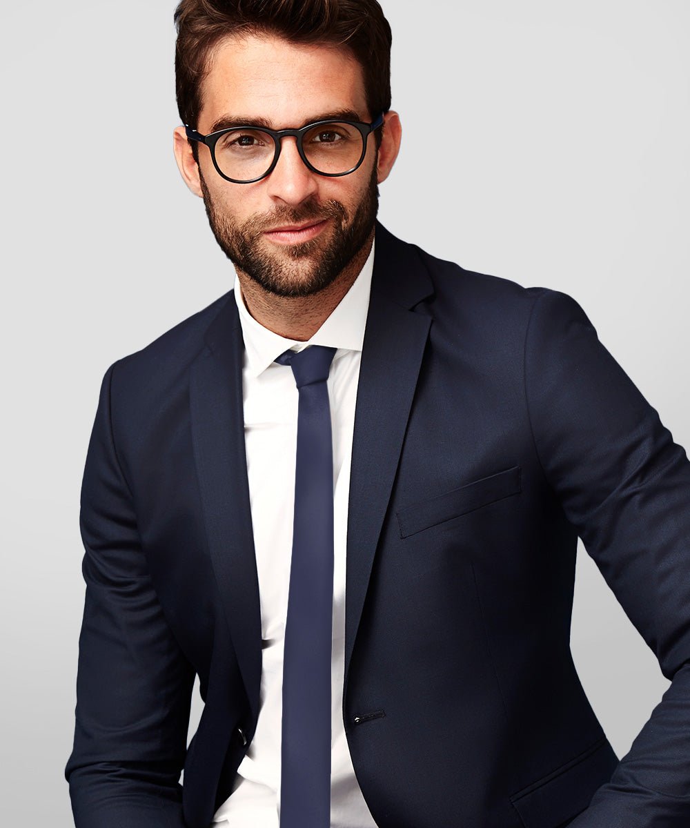 Vittorio Farina Men's Satin Skinny Necktie (Multipack) - Brown/Burgundy/Navy Blue/Olive Green - Necktie - Vittorio Farina