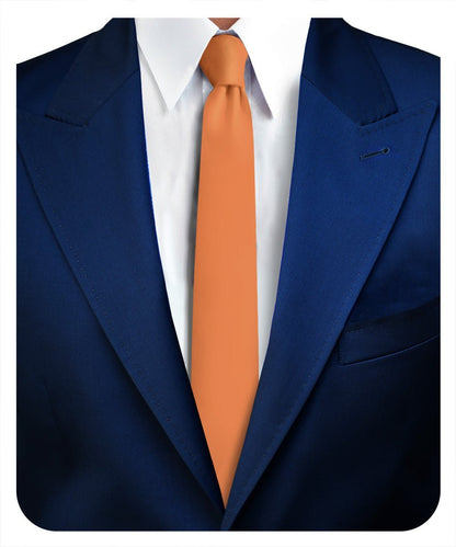 Vittorio Farina Men's Satin Skinny Necktie - Teal Blue - Necktie - Vittorio Farina