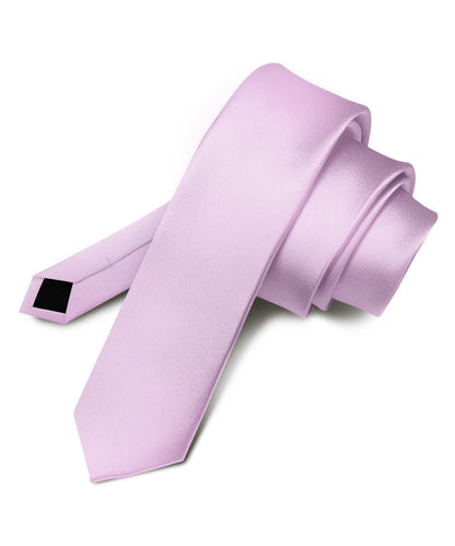 Vittorio Farina Men's Satin Skinny Necktie - Lavender - Necktie - Vittorio Farina