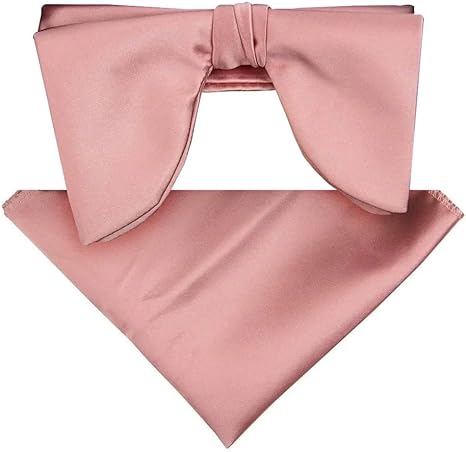 Vittorio Farina Men's Satin Teardrop Bow Tie & Pocket Square in Gift Box - Blush - Bow Tie & Pocket Square - Vittorio Farina