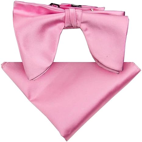 Vittorio Farina Men's Satin Teardrop Bow Tie & Pocket Square in Gift Box - Pink - Bow Tie & Pocket Square - Vittorio Farina
