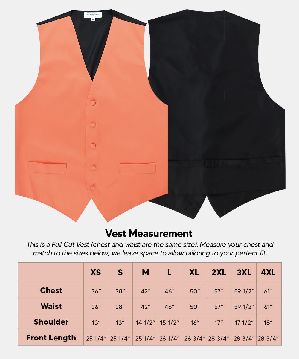 Vittorio Farina Men's Satin Vest, Necktie, Bow Tie and Pocket Square Set (Black Back) - Rose Gold - Vest Set - Vittorio Farina