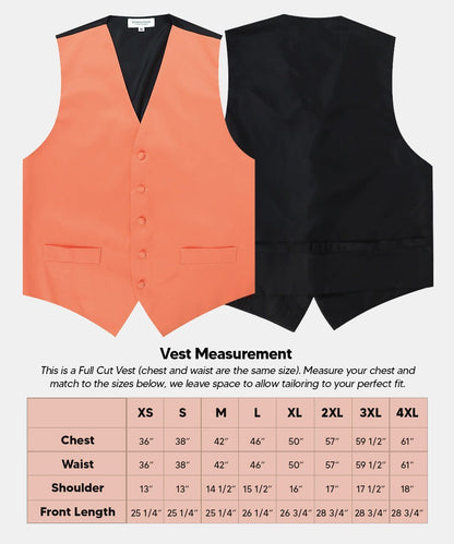 Vittorio Farina Men's Satin Vest, Necktie, Bow Tie and Pocket Square Set (Black Back) - Rose Gold - Vest Set - Vittorio Farina